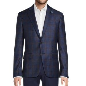 Hart Schaffner Marx 48R New York Fit Wool Bamboo Sport Coat Blue